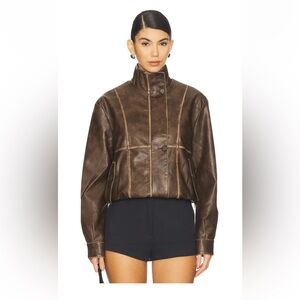 All The Ways Bella Faux Leather Bomber Jacket